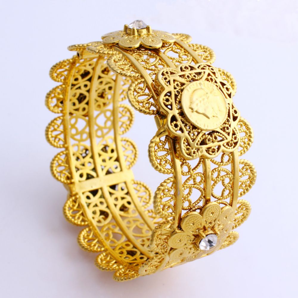 Ethnic Fashion Dubai - Luxury Women Big Bangle 68mm Gold