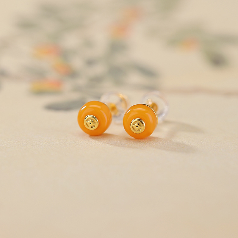 Ethnic Fashion Co In - Amber S925 Sterling Silver Coin Round