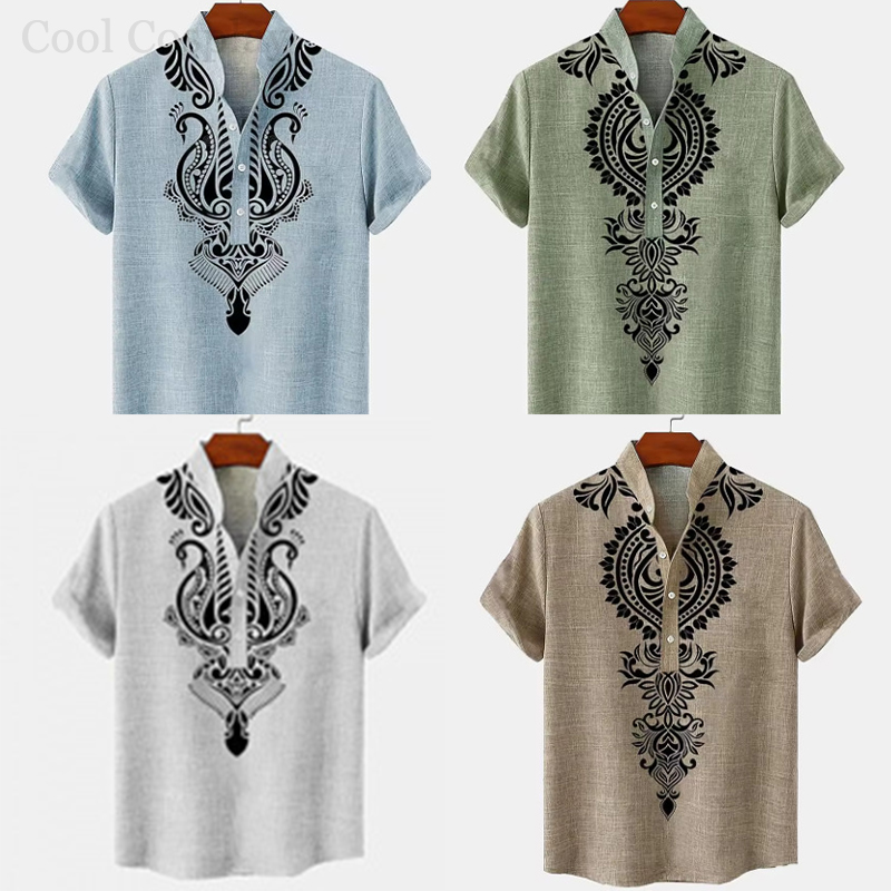 Male Retro Tops Henley Shirt M - Ethnic Fashion Men review and price