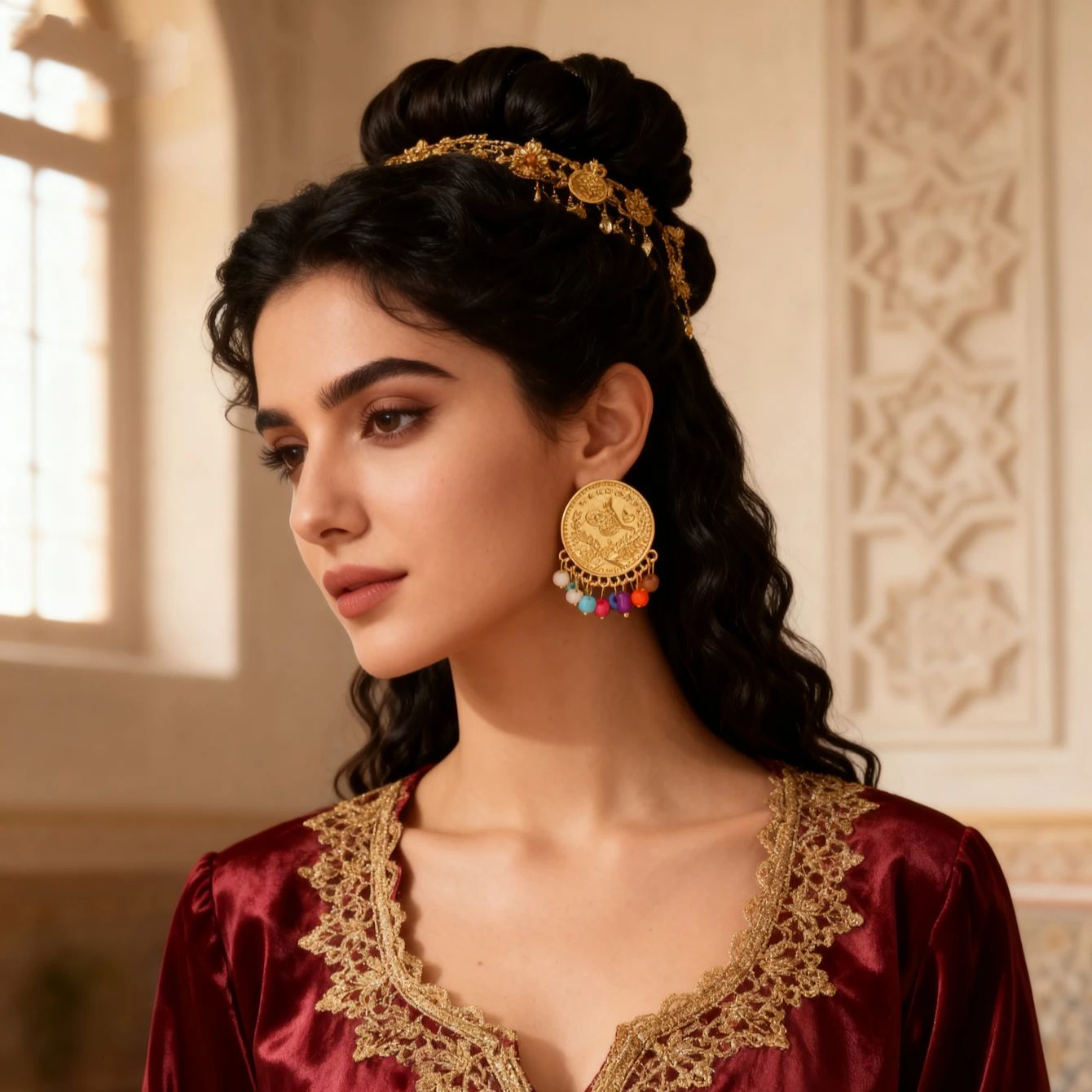 Turkish coin earring gold plat - Ethnic Fashion Co In review and price