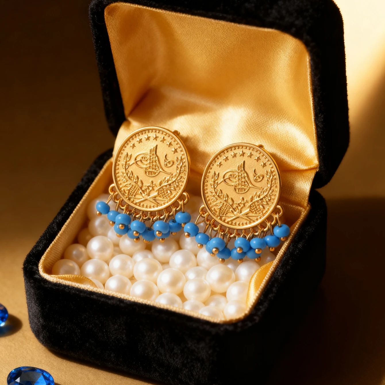 Turkish coin earring gold plat - Ethnic Fashion Co In review and price