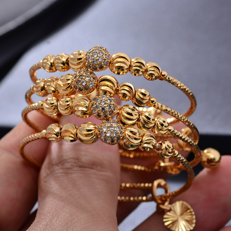 24K 4pcs Ethnic Bead Gold Colo - Ethnic Fashion Dubai review and price