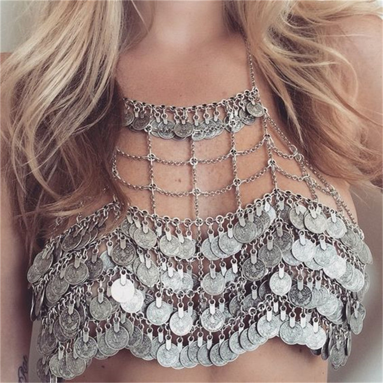 Beach Gypsy Coin Tassel Sexy B - Ethnic Fashion Co In review and price