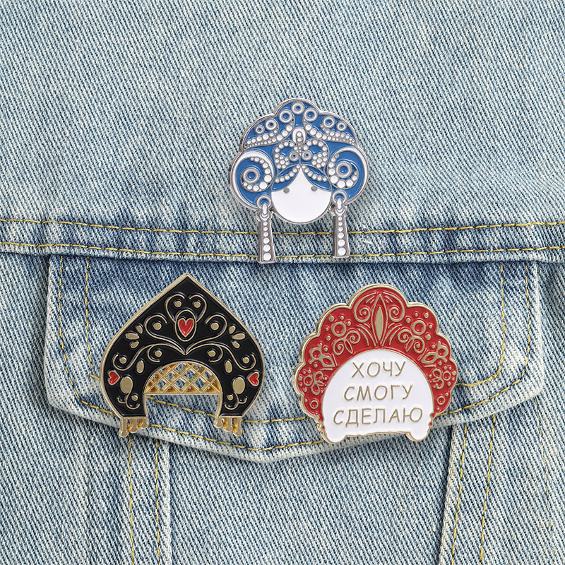 Russian Kokoshnik Enamel Pins  - Ethnic Fashion Quotes review and price