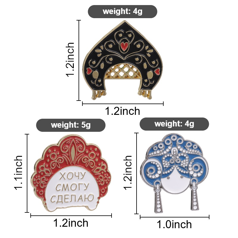 Russian Kokoshnik Enamel Pins  - Ethnic Fashion Quotes review and price