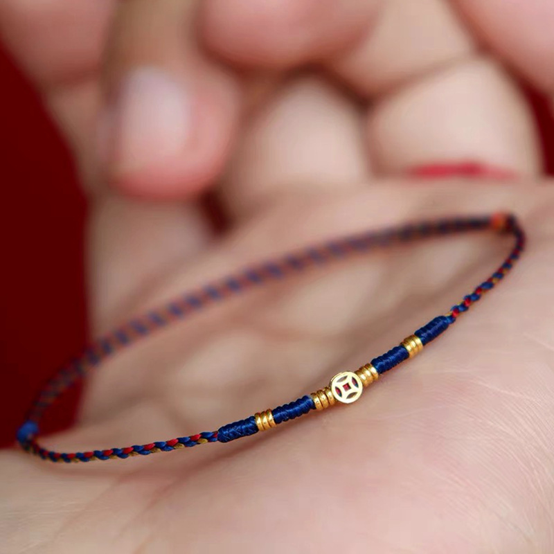 Copper Coin Woven Bracelet Red - Ethnic Fashion Co In review and price