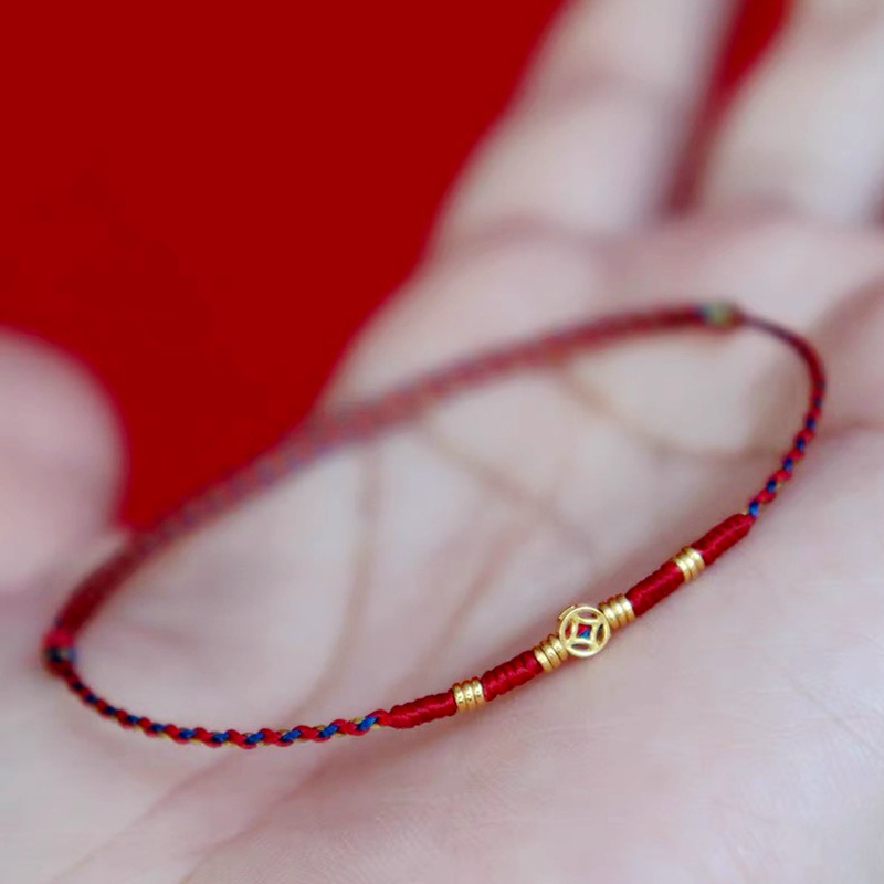 Copper Coin Woven Bracelet Red - Ethnic Fashion Co In review and price
