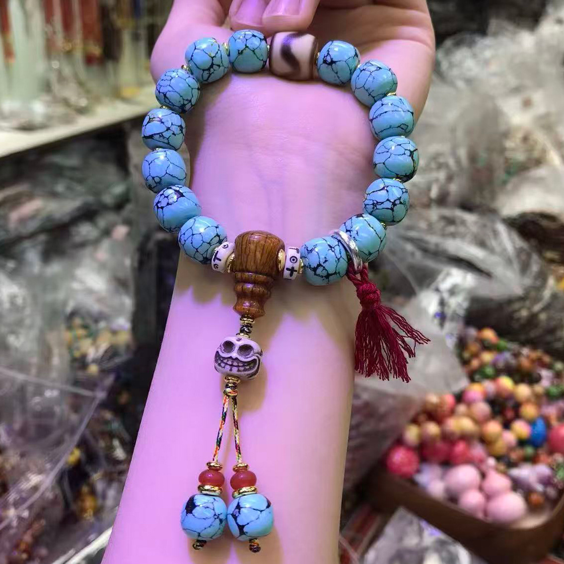 Web-patterned Turquoise Bracel - Ethnic Fashion Way review and price
