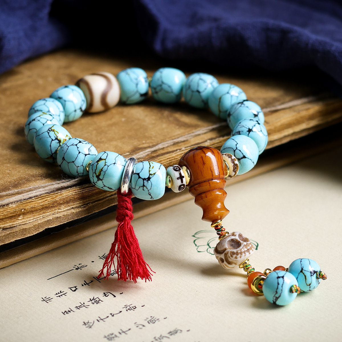 Web-patterned Turquoise Bracel - Ethnic Fashion Way review and price