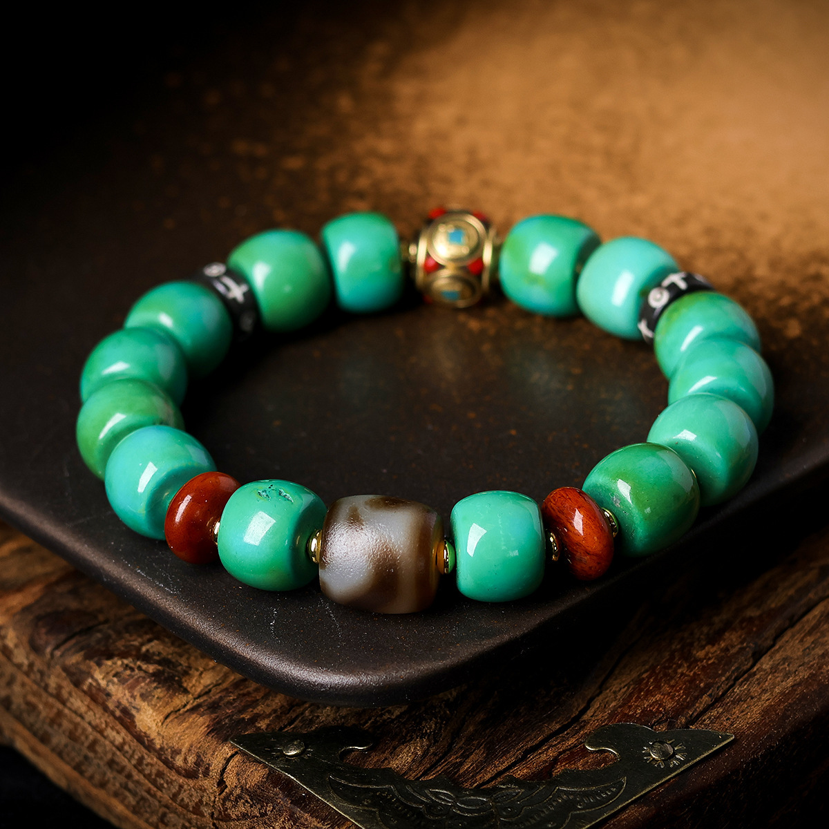 Web-patterned Turquoise Bracel - Ethnic Fashion Way review and price