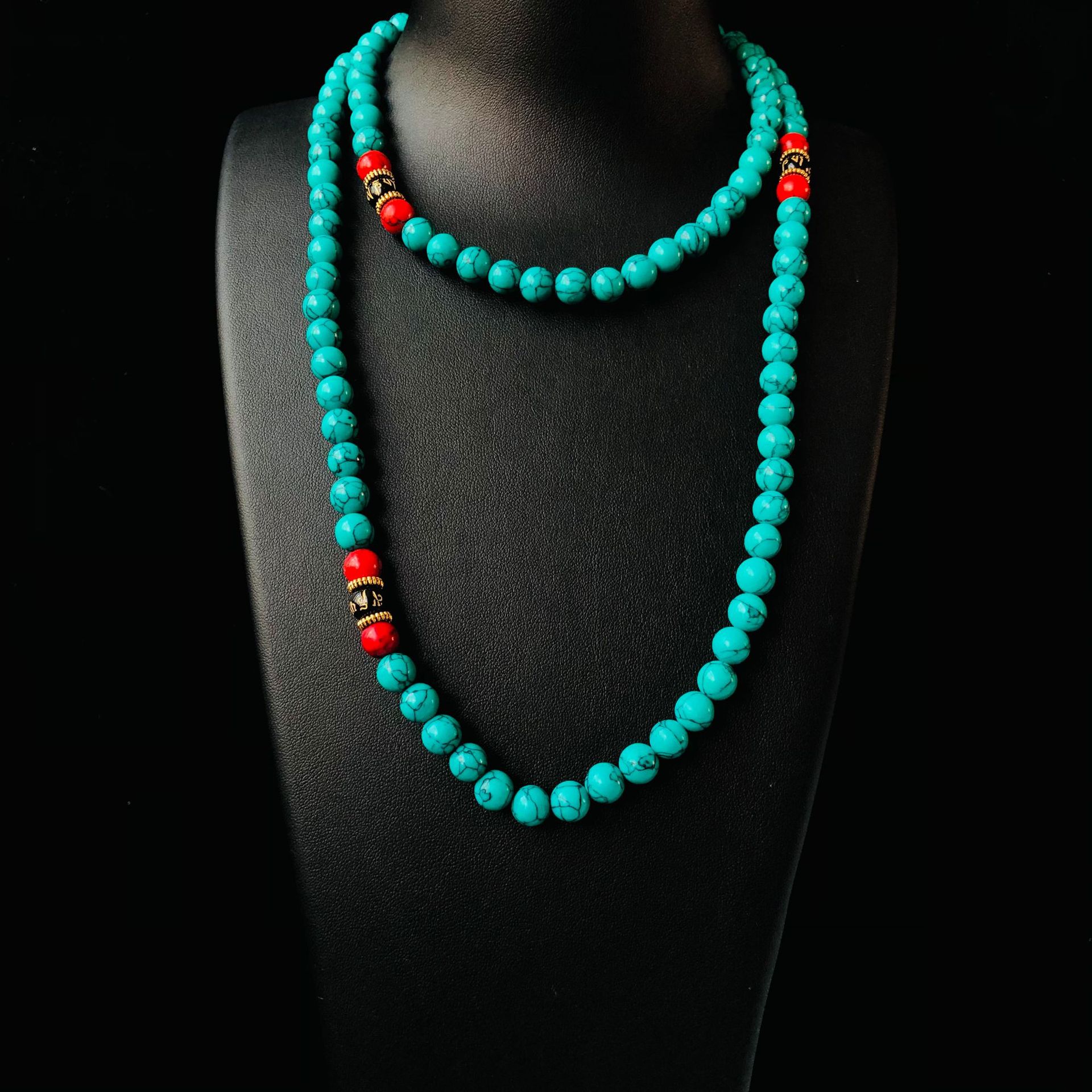 Turquoise long bracelet, natur - Ethnic Fashion Way review and price